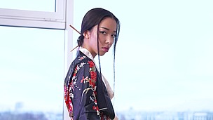 Skinny Samurai Dancer Lia Lin Takes a Hard Ass Pound GP2339 small screenshot